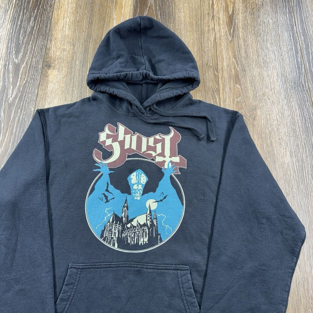 Ghost Hoodie Mens L Black Sweatshirt Opus Eponymous Album Logo Tour Concert Y2K